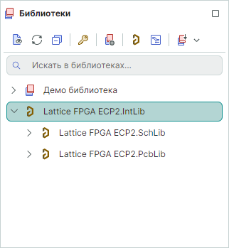 Рис. 4 Отображение библиотеки в панели «Библиотеки»
