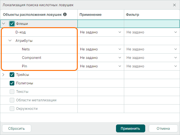 Рис. 2 Детализация объекта расположения ловушек