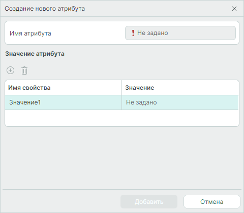 Рис. 1 Окно «Создание нового атрибута»