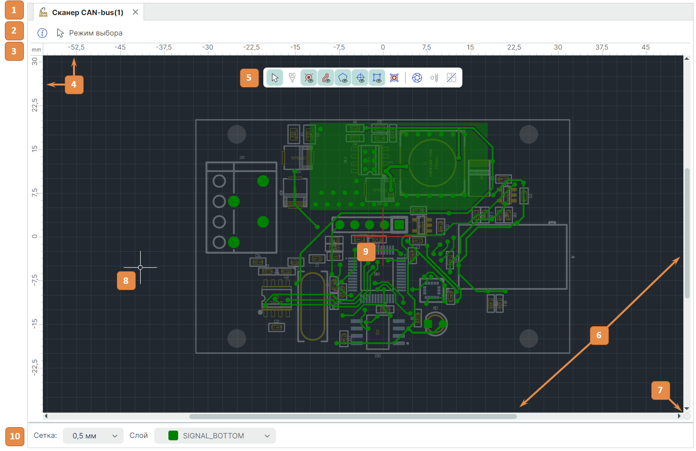 Рис. 1 Окно графического редактора