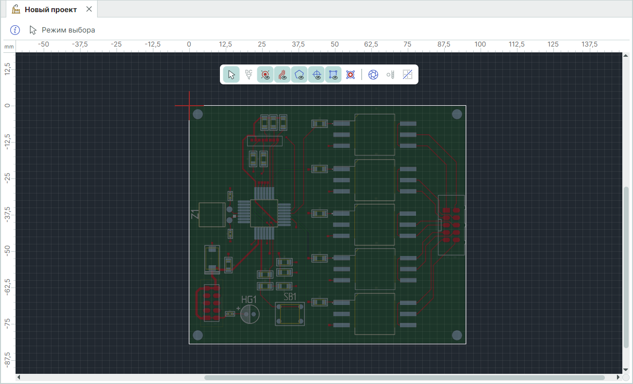 Рис. 6 Окно графического редактора с отображаемыми данными