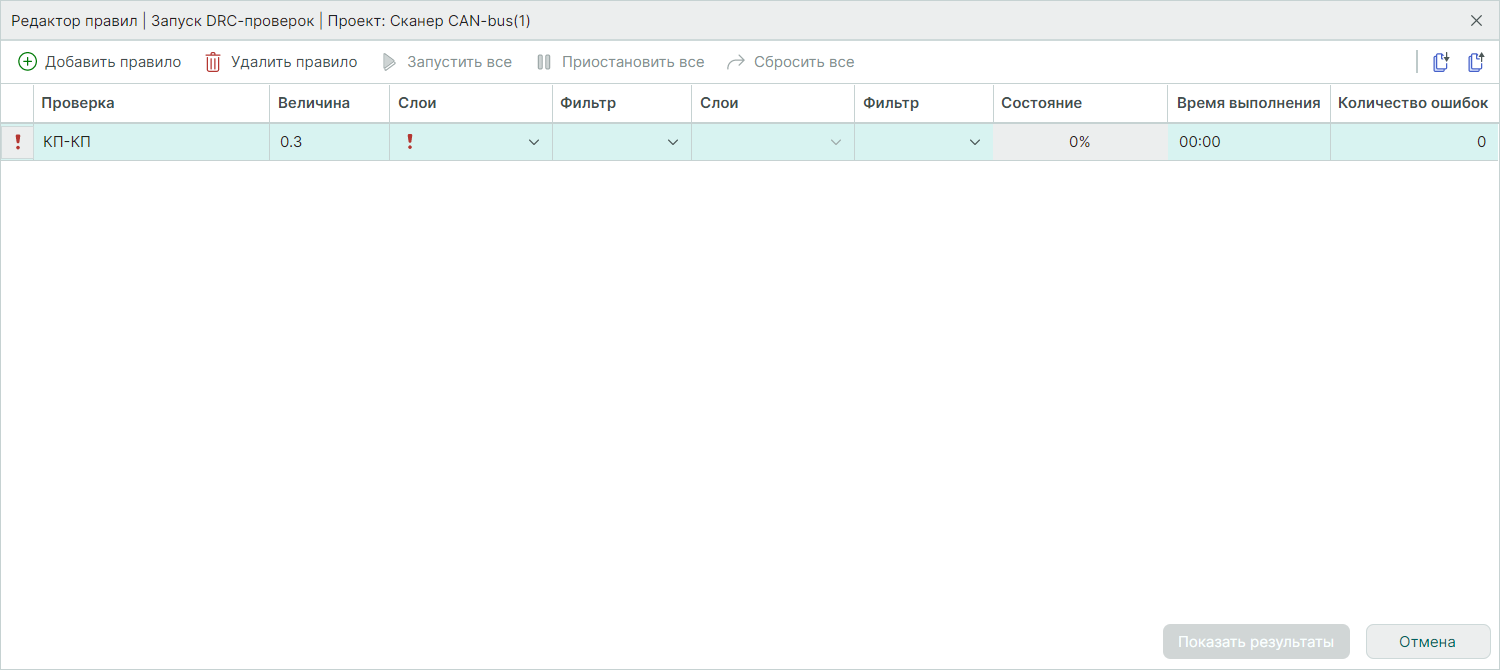 Рис. 5 Отображение правила
