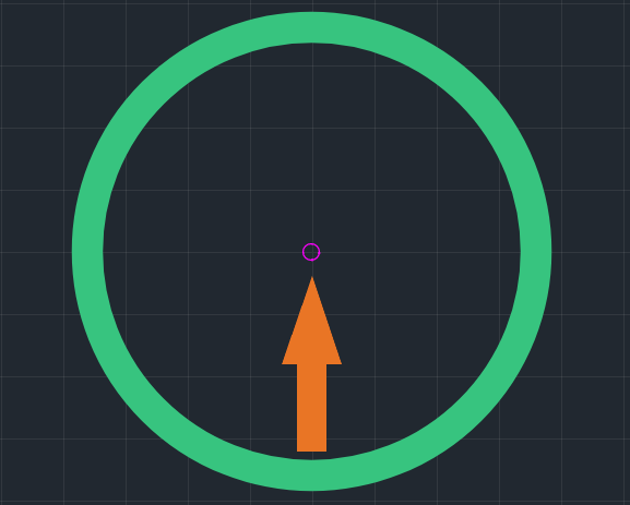 Рис. 1 Привязка к центру фигуры