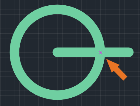 Рис. 1 Привязка к пересечению объектов