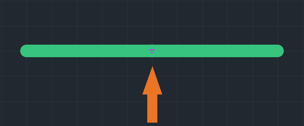 Рис. 1 Привязка к середине линии
