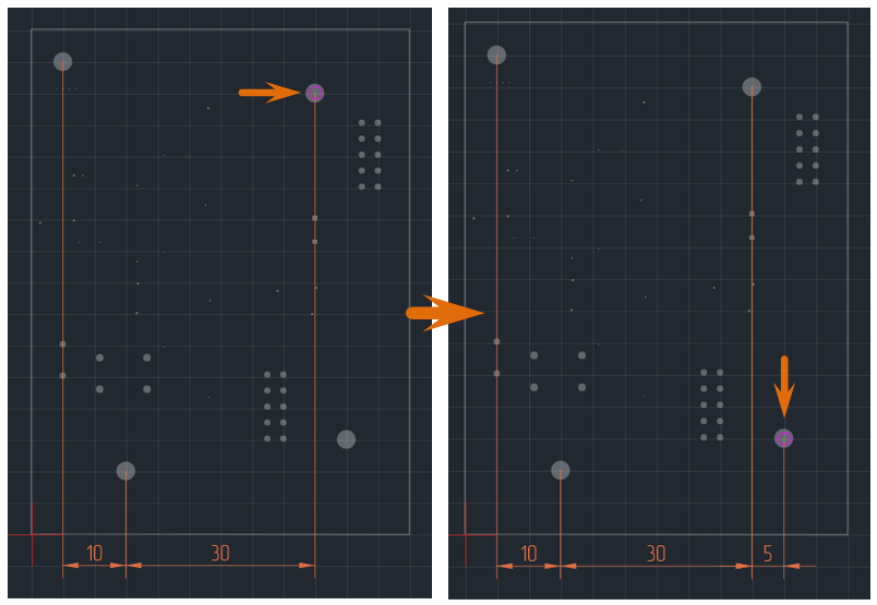 Рис. 2 Второй и последующие размеры горизонтальной цепной размерной линии