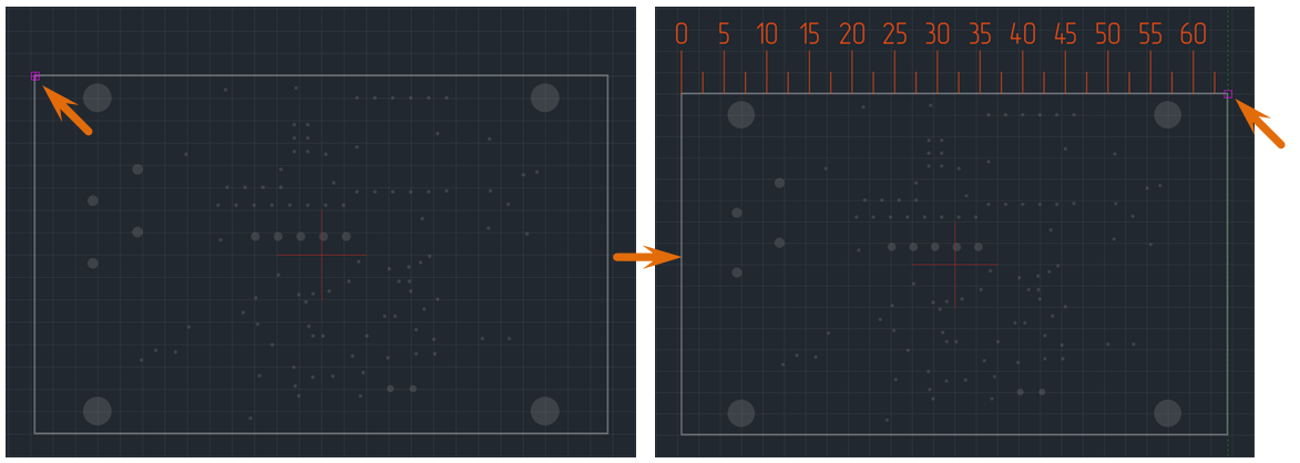 Рис. 1 Размещение линейки