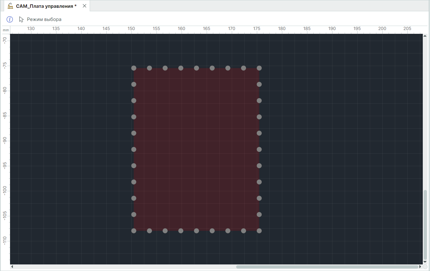 Рис. 6 Размещение сверления по контуру