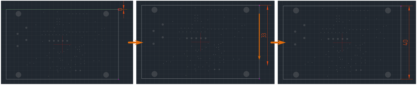 Рис. 1 Размещение вертикальной размерной линии