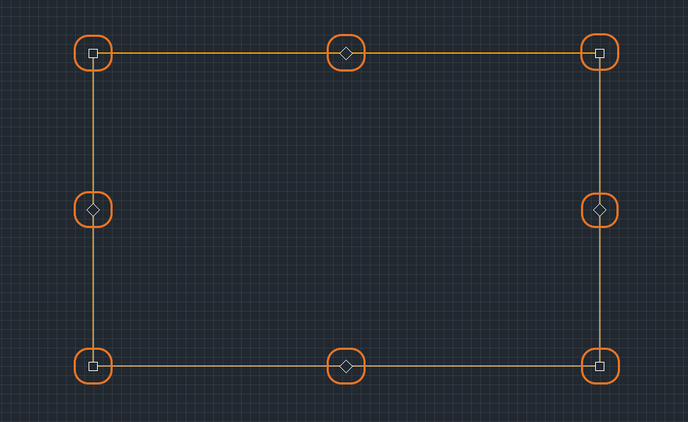 Рис. 4 Точки редактирования замкнутого пути фрезы