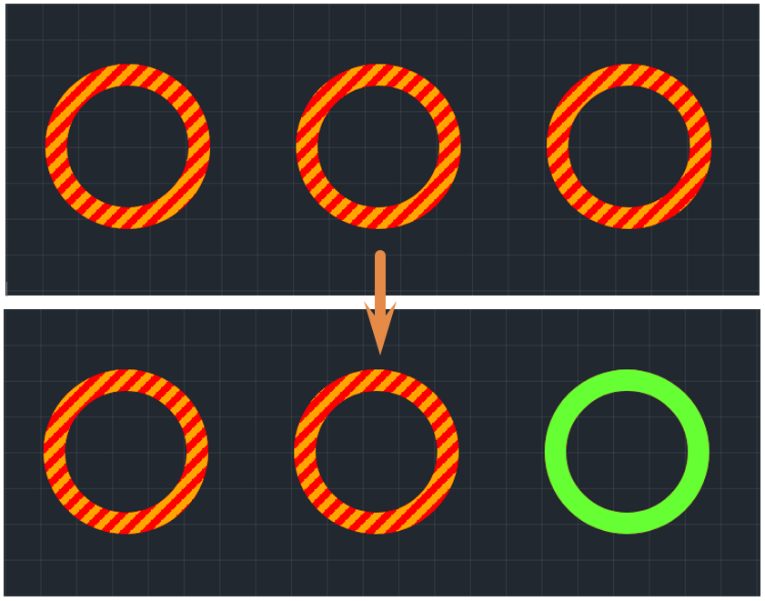 Рис. 4 Удаление объекта из группы выбранных с помощью клавиши «Ctrl»