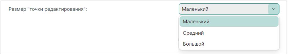 Рис. 6 Выбор размера для точек редактирования