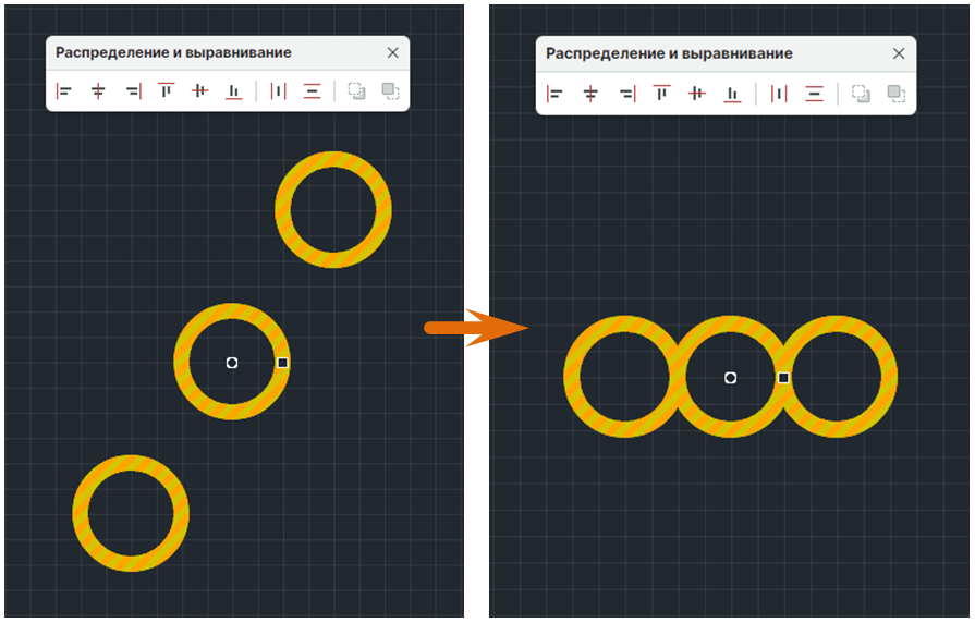 Рис. 1 Выравнивание по середине