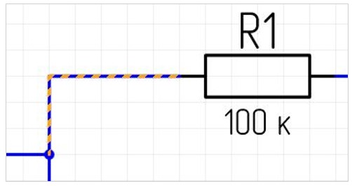 Рис. 1 Проводник на схеме
