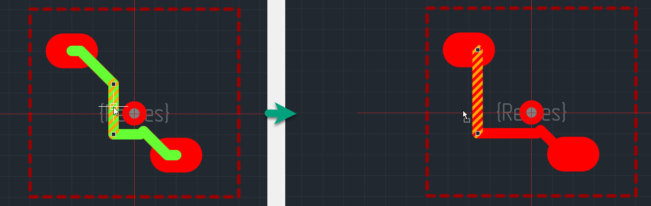 Рис. 1 Перемещение сегмента трека