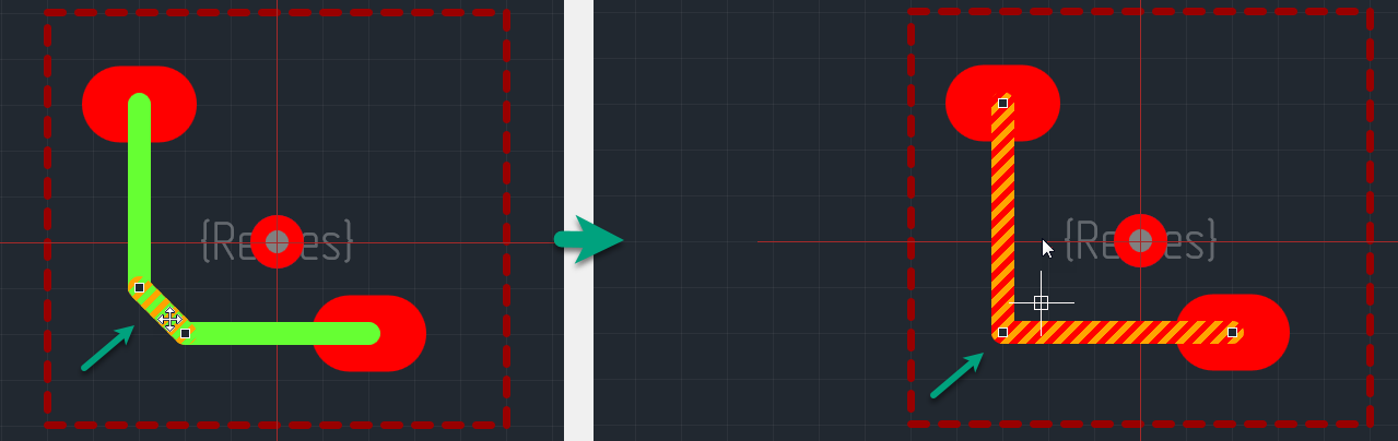 Рис. 2 Сегмент «удален» при совмещении соседних сегментов
