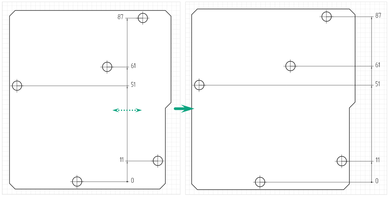 Рис. 2 Определение длины и направления выносных линий