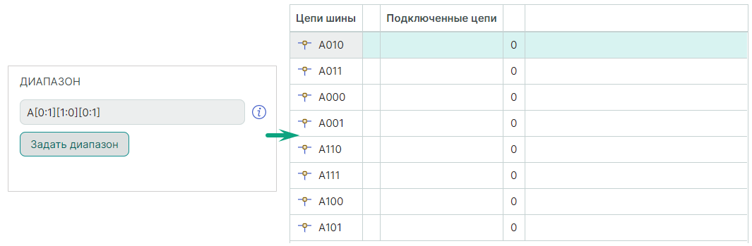 Рис. 16 Добавление диапазона матрицей