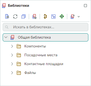 Рис. 1 Функциональная панель «Библиотеки»