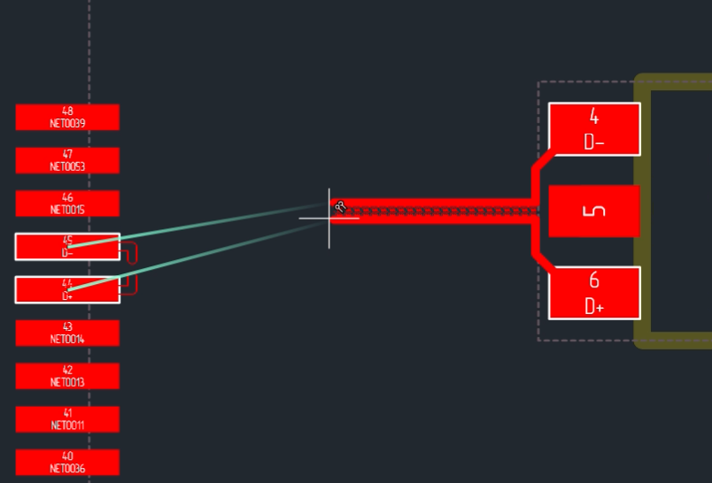 Рис. 1 Возможный вид прокладываемого участка диффпары
