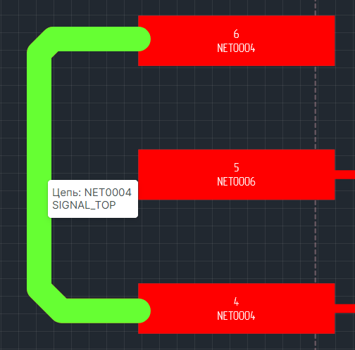Рис. 2 Подсветка трека под курсором