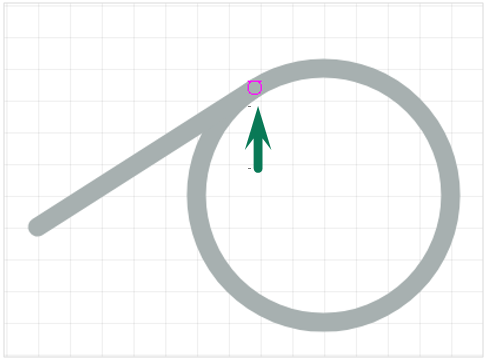 Рис. 1 Точка привязки «Касательная»