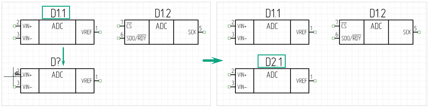 Рис. 1 Копирование и вставка УГО секции