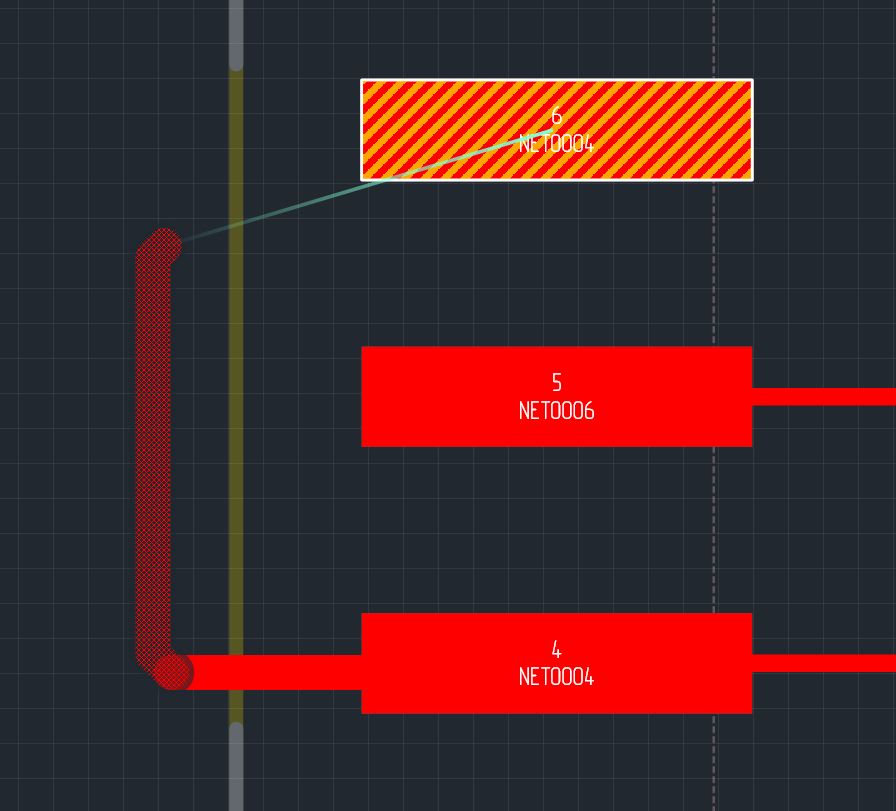 Рис. 3 Начало размещения трека