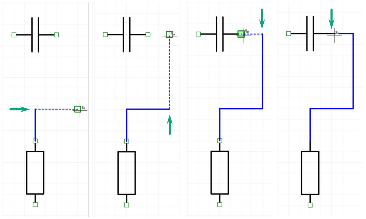 Рис. 7 Последовательность размещения проводника