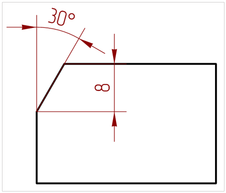 Рис. 1 Построение фаски