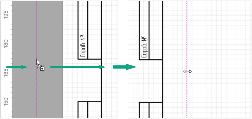 Рис. 1 Размещение направляющих линий