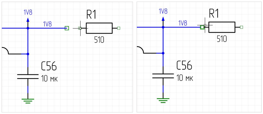Рис. 1 Размещение радиодетали на окончание незавершенной цепи