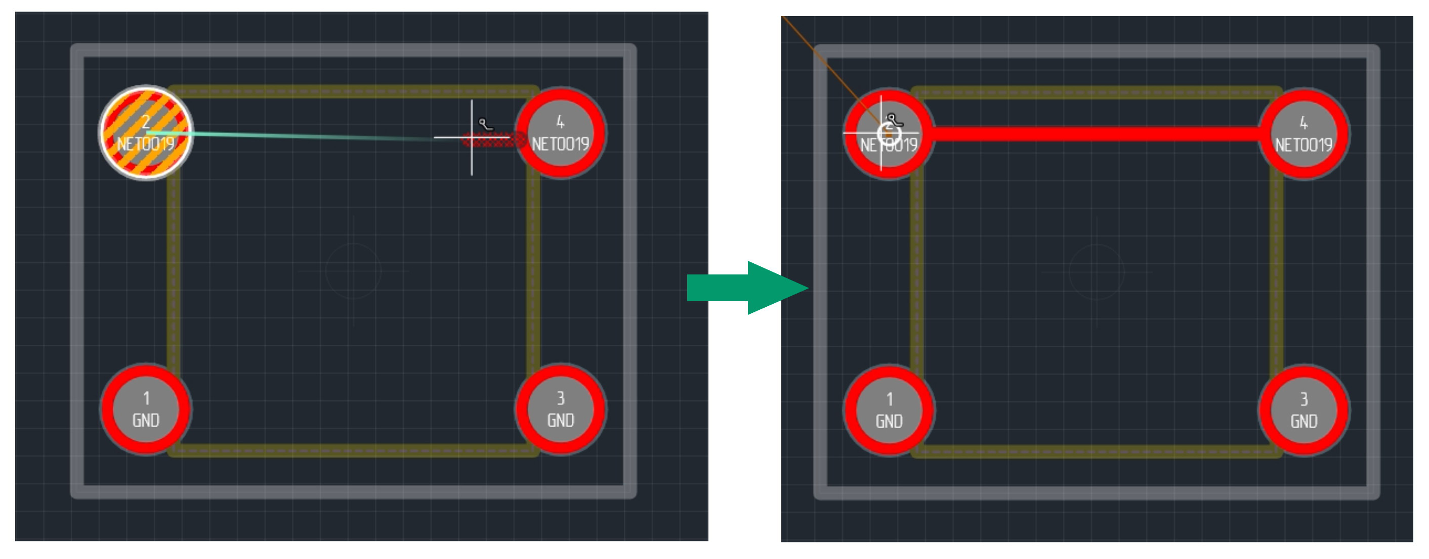 Рис. 5 Размещение трека