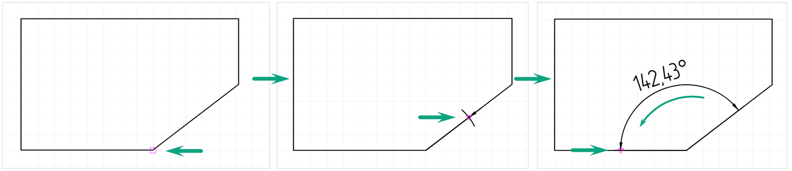 Рис. 1 Размещение угловой размерной линии