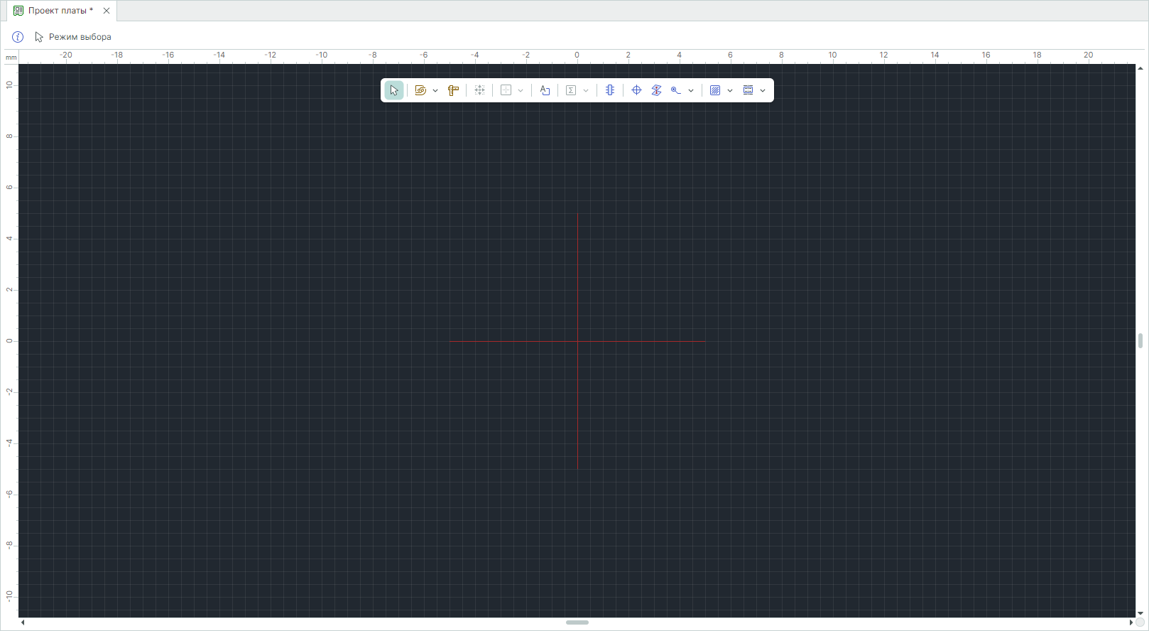 Рис. 2 Редактор печатной платы