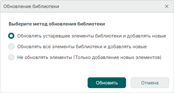 Рис. 3 Сценарии обновления библиотеки