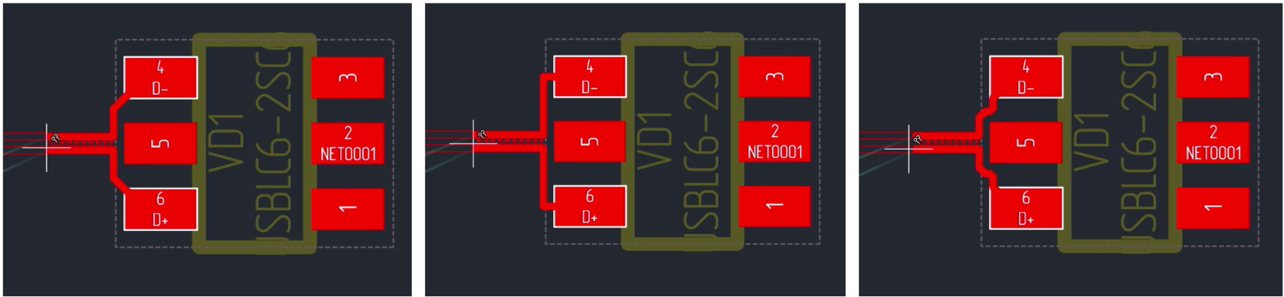 Рис. 2 Варианты симметричного соединения с КП