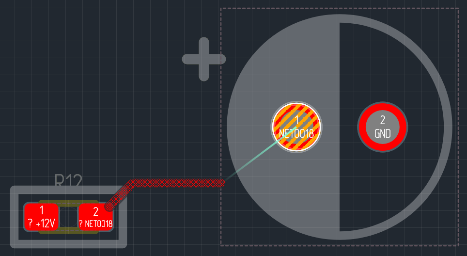 Рис. 1 Соединение двух точек треком