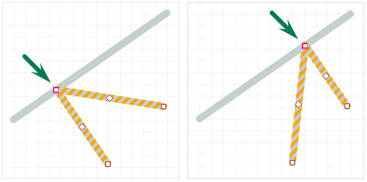 Рис. 3 Несколько точек привязки «Нормаль»