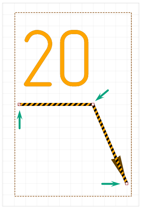 Рис. 3 Точки редактирования выносной линии
