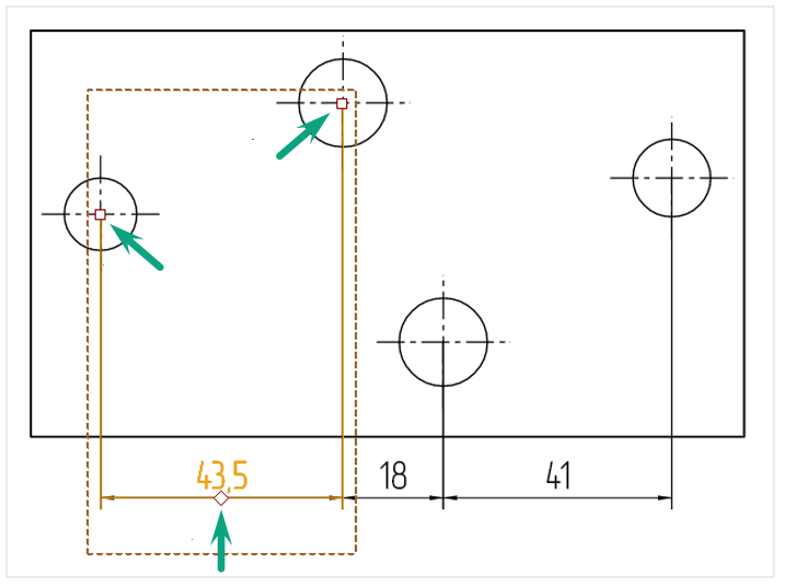 Рис. 4 Точки редактирования
