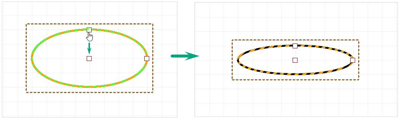 Рис. 1 Точки редактирования эллипса