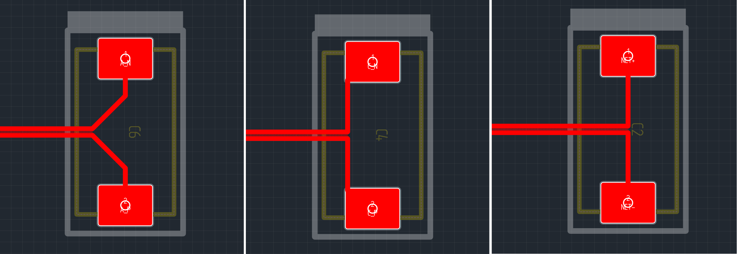 Рис. 1 Варианты симметричного завершения диффпары