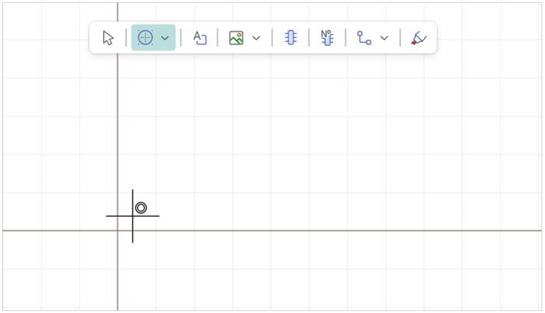 Рис. 1 Вид курсора при использовании инструмента «Разместить окружность»