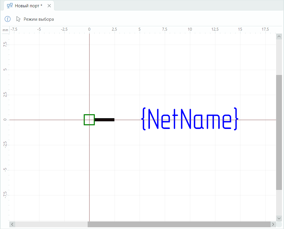 Рис. 2 Вид редактора УГО порта