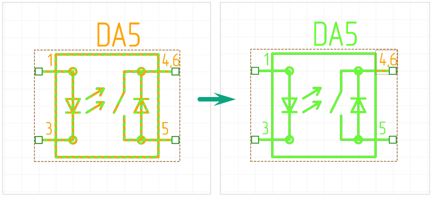 Рис. 2 Выбор компонента и контакта компонента