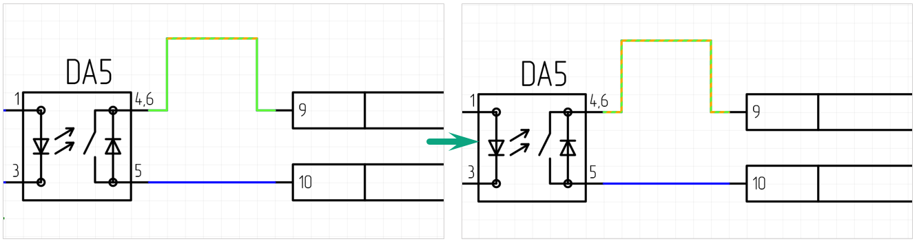 Рис. 1 Выбор сегмента проводника и проводника целиком
