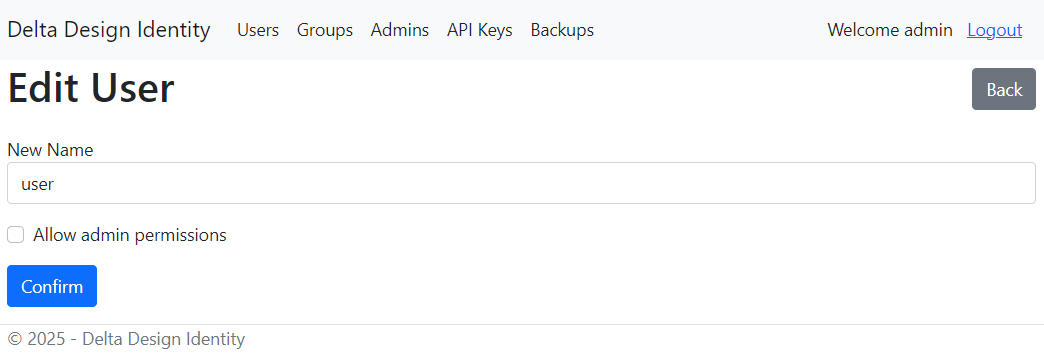 Рис. 2 Страница «Edit User»