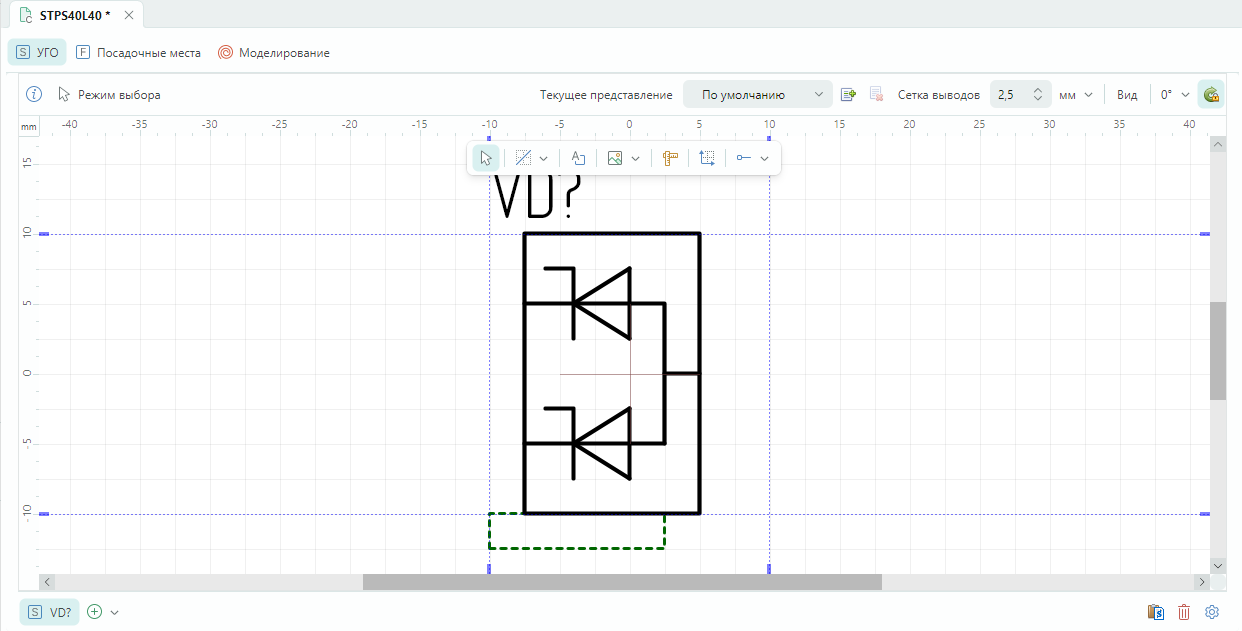 Рис. 5 Результат размещения полилинии