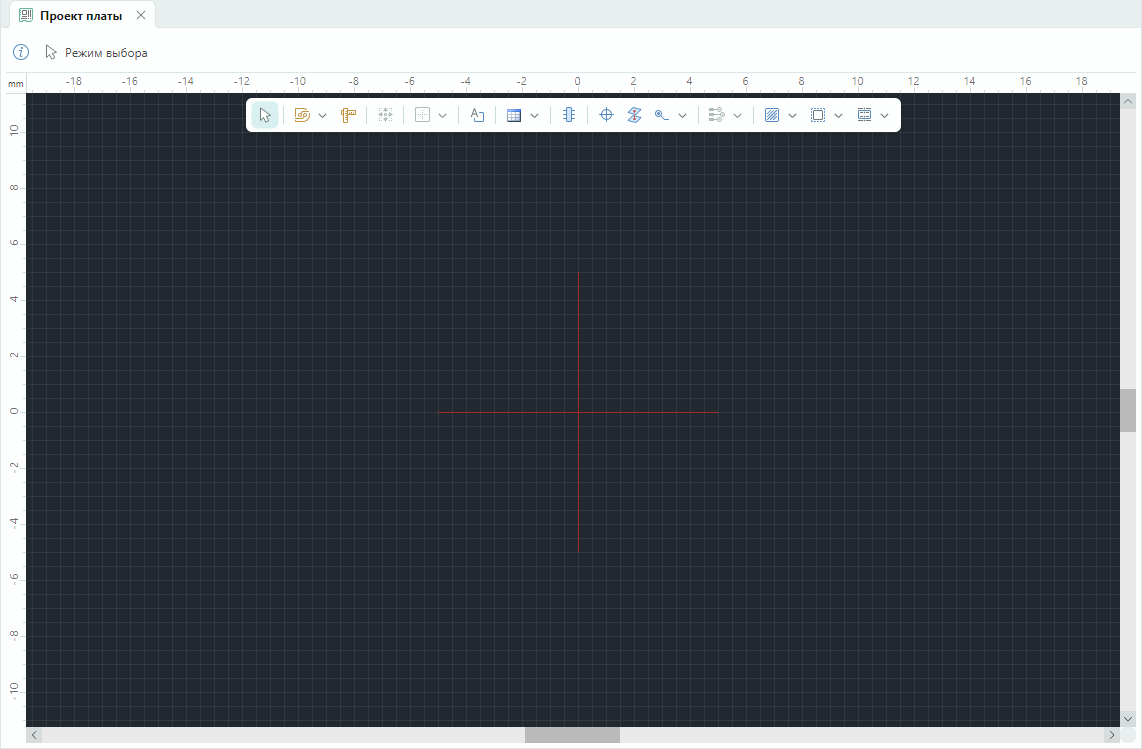 Рис. 2 Редактор печатной платы